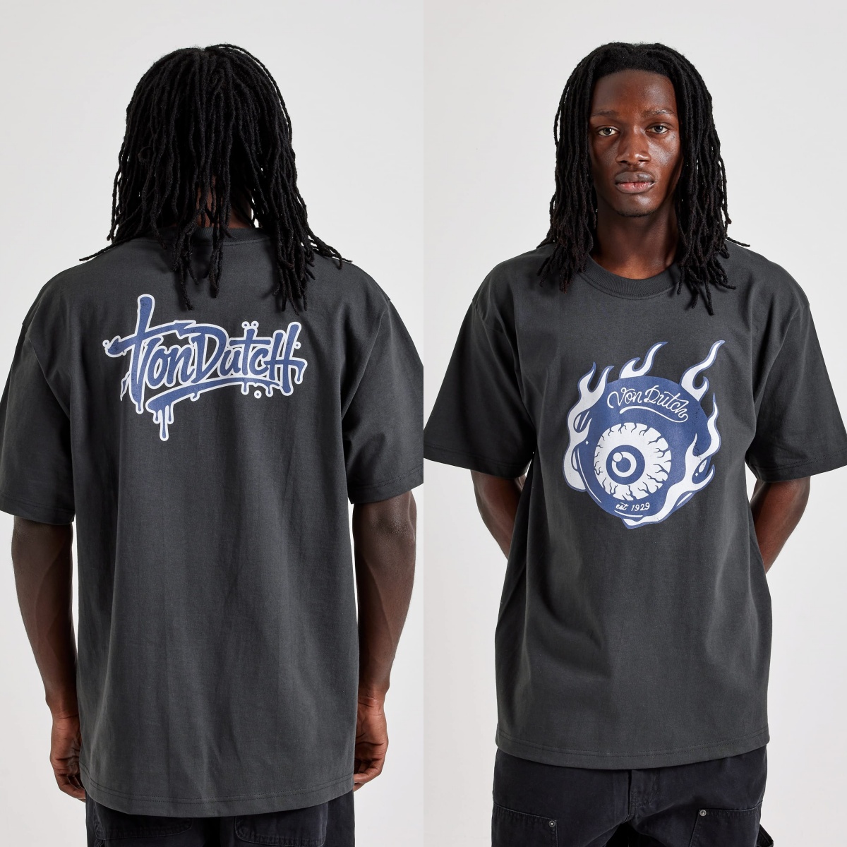 Streetwear Brand With Eye - เสื้อยืดลายกราฟิกแบรนด์ Flying Eye Flames Von Street