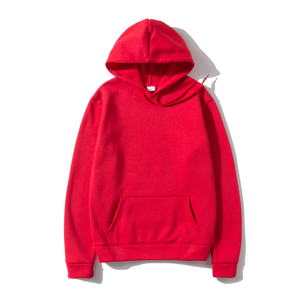 Streetwear Brand Red - ผู้ชายผู้หญิงเสื้อHoodiesแฟชั่นสีทึบสีแดงสีดําสีเทาสีชมพูHooded Hip HopขนแกะHoody Mensยี่ห้อHoodie Streetwear