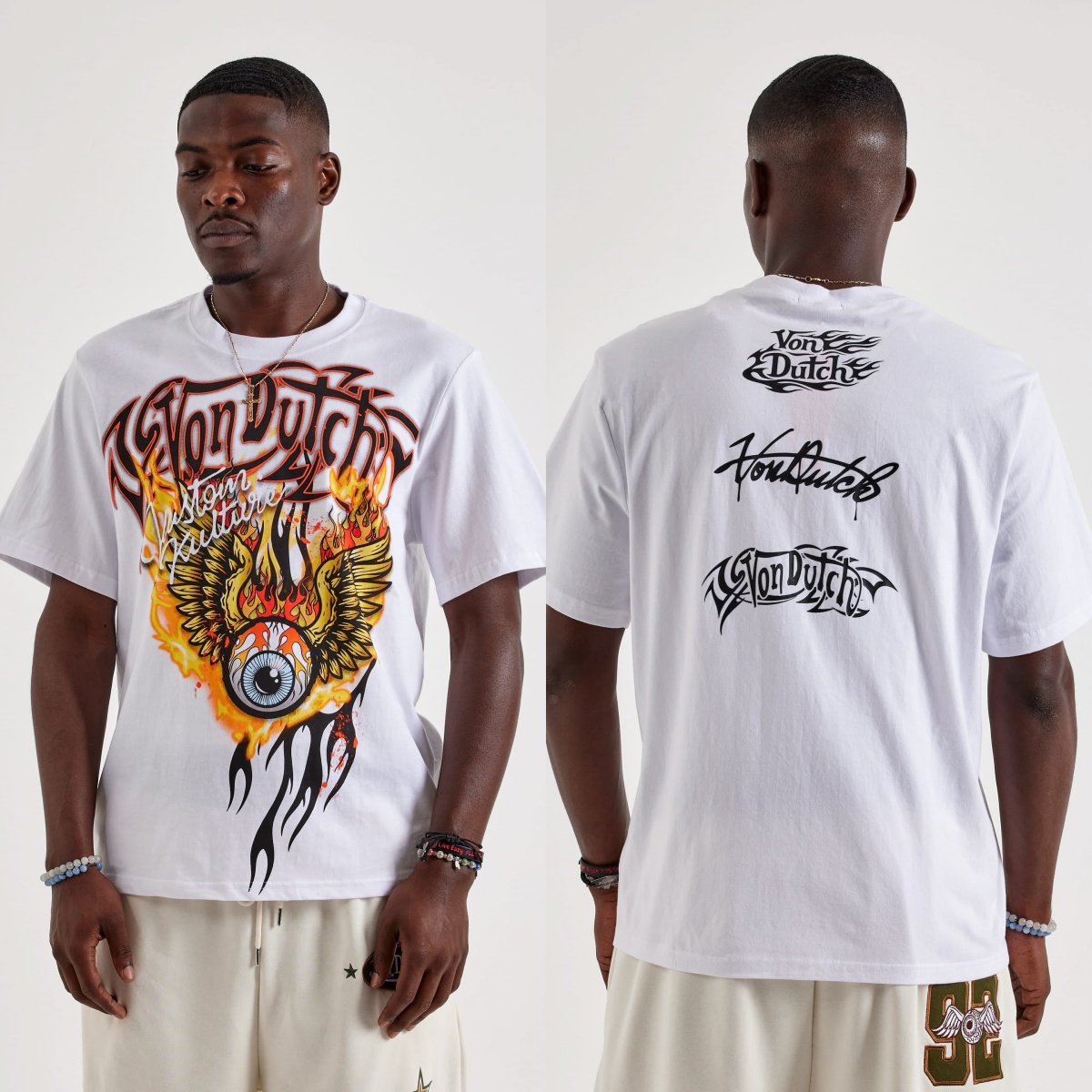 Streetwear Brand With Eye - เสื้อยืดลายกราฟิกแบรนด์ Kustom Kulture Flying Eye Von