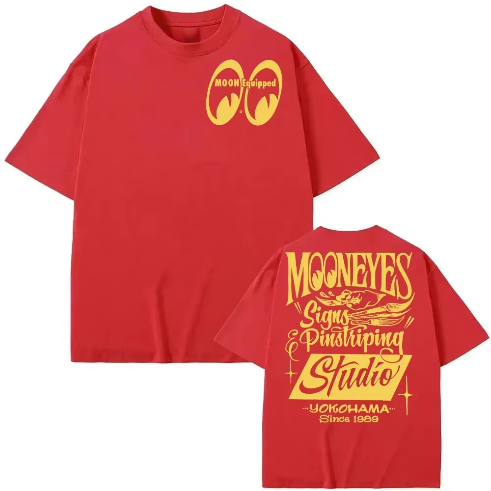 Streetwear Brand Shirts - เสื้อยืดลายกราฟิก Moon Eyes Equipped Speed Car