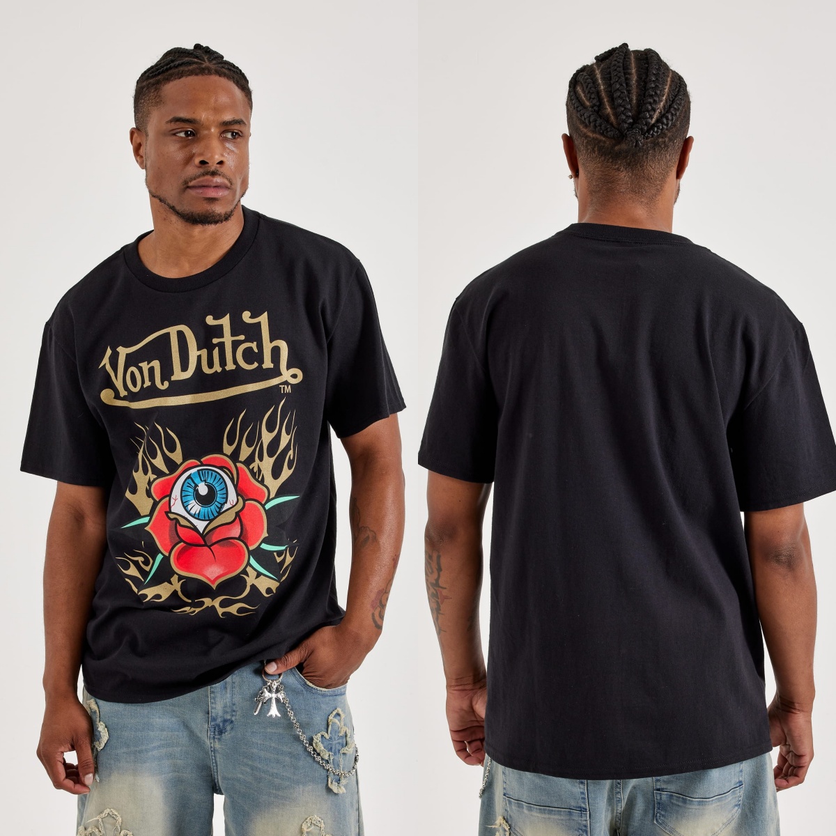 Streetwear Brand With Eye - เสื้อยืดแบรนด์ Rose Eyes Von Motorcycle Street
